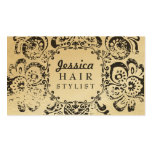 GOLD Grunge Floral Hair Stylist Appointment Cards business cards