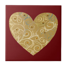 Gold Heart Tile Trivet