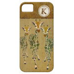 Gold & Jade Giraffes Damask Monogram iPhone Case iPhone 5 Covers