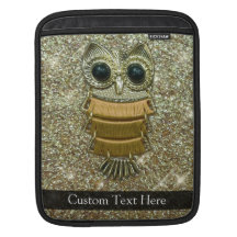 Gold Jewel Owl iPad Sleeve