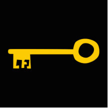 Gold Key on Black. Custom Photo Sculptures