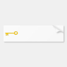 Gold Key on White. Bumper Stickers