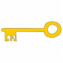 Gold Key on White. Photo Sculpture