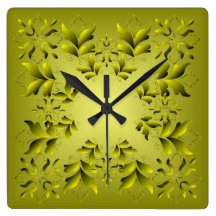 Gold Leaf Pattern Wall Clock