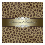 Gold Leopard 15th Birthday Party Personalized Announcement