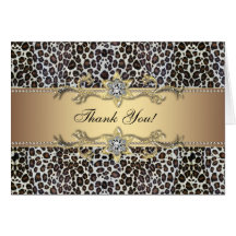 Gold Leopard Thank You Cards