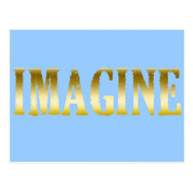 Gold Letters Imagine on T-shirts, Mugs, Gifts Postcard
