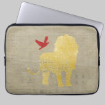 Gold Lion Silhouette  Computer Sleeve laptop sleeves