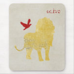 Gold Lion Silhouette Personalised  Mousepad