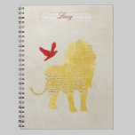 Gold Lion Silhouette Personalised Notebook notebooks