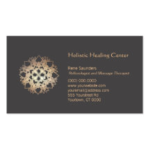 Gold Lotus Flower Healing Arts Business Card