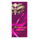 Gold Masquerade Hot Pink Bridal Shower Invitation