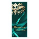 Gold Masquerade Teal Bridal Shower Invitation