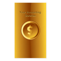 Gold Money Sign Accounting Solution Business Card