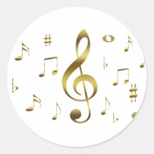 Gold Musical Notes Sticker