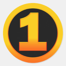 Gold Number One Stickers