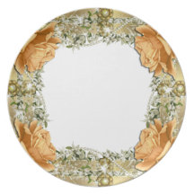 Gold orange wedding elegant dinnerware plate