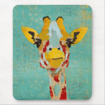 Gold Peeking  Giraffe Mousepad