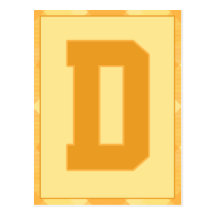 Gold Plaid Letter "D" Typography Banner Card Postcard