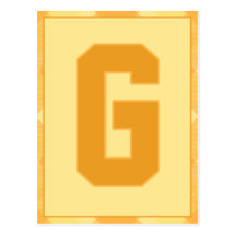 Gold Plaid Letter "G" Typography Banner Card Postcard