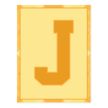 Gold Plaid Letter "J" Typography Banner Card Postcard