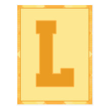 Gold Plaid Letter "L" Typography Banner Card Post Card