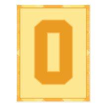 Gold Plaid Letter "O" Typography Banner Card Post Cards
