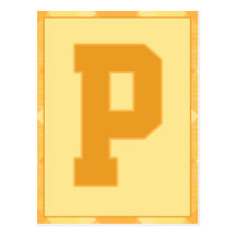 Gold Plaid Letter "P" Typography Banner Card Post Card