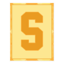 Gold Plaid Letter "S" Typography Banner Card Postcards