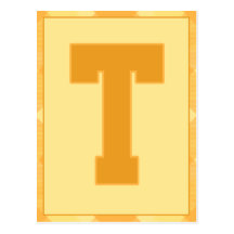Gold Plaid Letter "T" Typography Banner Card Postcards