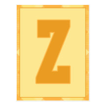 Gold Plaid Letter "Z" Typography Banner Card Post Card