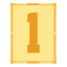 Gold Plaid Number 1 Typography Banner Card Post Cards
