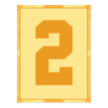 Gold Plaid Number 2 Typography Banner Card Post Card