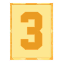 Gold Plaid Number 3 Typography Banner Card Post Card
