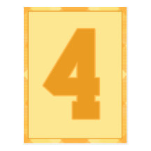 Gold Plaid Number 4 Typography Banner Card Postcards