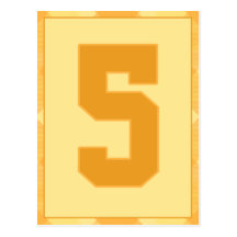 Gold Plaid Number 5 Typography Banner Card Postcards