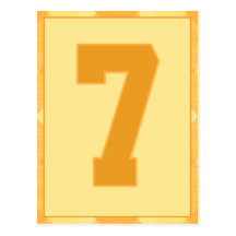 Gold Plaid Number 7 Typography Banner Card Post Card