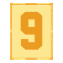 Gold Plaid Number 9 Typography Banner Card Post Cards