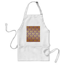 Gold, Purple Damask Pattern 2 Apron