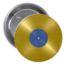 Gold Record with Blue Label Button