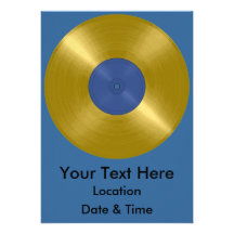 Gold Record with Blue Label Personalised Announcement