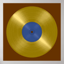 Gold Record with Blue Label Poster