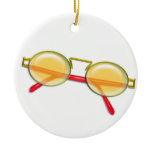 Gold & Red Wire Rim Sunglasses Ornaments