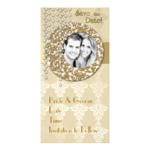 Gold Ribbon Save the Date Photo Cards