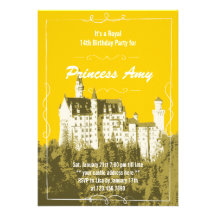 Gold Royal Castle Birthday Party Invitation