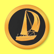 Gold Sailboat magnets