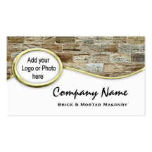 Gold Sandstone Masonry Logo Photo Business Cards