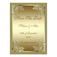 Gold Save the Date 2 Invitations