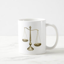gold scales of justice mugs