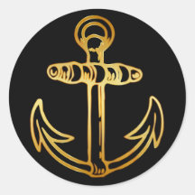 GOLD SHIPS ANCHOR STICKER